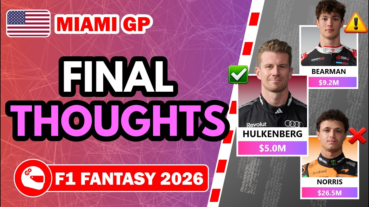 HUGE WEATHER RISK! | FINAL THOUGHTS – MIAMI GP | F1 Fantasy 2026 Tips and Advice