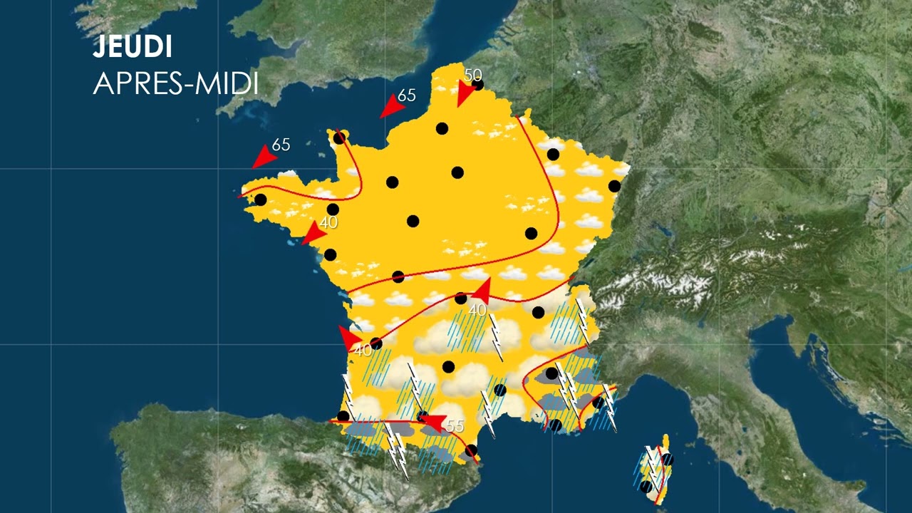 Soleil au nord, orages au sud, les prévisions météo jusqu'à Samedi.